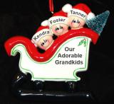 Grandparents Christmas Ornament Sleigh 3 Grandkids Personalized by RussellRhodes.com