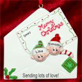 Seasons Greetings Couple Christmas Ornament Personalized by RussellRhodes.com
