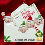 Seasons Greetings Grandparents Christmas Ornament 4 Grandkids with Pets Personalized by RussellRhodes.com