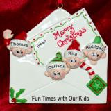 Seasons Greetings Family Christmas Ornament Just the 4 Kids Personalized by RussellRhodes.com