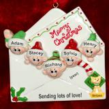 Seasons Greetings Grandparents Christmas Ornament 5 Grandkids with Pets Personalized by RussellRhodes.com