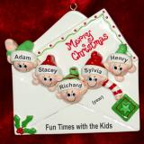 Seasons Greetings Family Christmas Ornament Just the 5 Kids Personalized by RussellRhodes.com