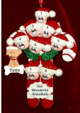 Grandparents Christmas Ornament Candy Canes for 8 Grandkids with Pets Personalized by RussellRhodes.com