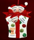 Family Christmas Ornament Xmas Gift for 3 with Pets Personalized by RussellRhodes.com