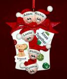 Family Christmas Ornament Xmas Gift for 5 with Pets Personalized by RussellRhodes.com