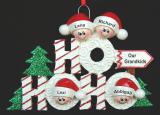 Personalized Grandparents Christmas Ornament Ho Ho Ho 4 Grandkids by Russell Rhodes