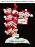 Grandparents Christmas Ornament North Pole 6 Grandkids with Pets by Russell Rhodes