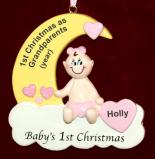First Christmas as Grandparents Ornament Newborn Baby Girl Personalized by RussellRhodes.com