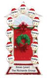 Group or Family Christmas Ornament Red Door with Wreath for 11 Personalized by RussellRhodes.com