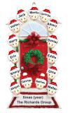 Group or Family Christmas Ornament Red Door with Wreath for 15 Personalized by RussellRhodes.com
