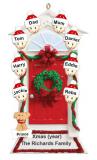 Group or Family Christmas Ornament Red Door with Wreath for 8 with Pets Personalized by RussellRhodes.com
