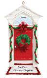Our 1st Chrismas Together Ornament Red Door with Wreath Personalized by RussellRhodes.com