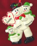 Single Dad Christmas Ornament Let It Snow 2 Kids Personalized by RussellRhodes.com