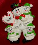 Personalized Single Dad Christmas Ornament 1st Xmas Together 3 Kids by Russell Rhodes