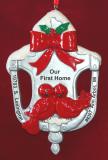 Personalized Our First Home Christmas Ornament Knocker Style by Russell Rhodes