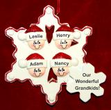 Personalized Grandparents Christmas Ornament Snowflakes 4 Grandkids by Russell Rhodes