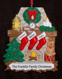 Personalized Family Christmas Ornament Stone Fireplace 3 by Russell Rhodes