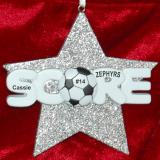 Personalized Soccer Christmas Ornament Super Star by Russell Rhodes