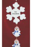 Personalized Grandparents Christmas Ornament Snowflake 2 Grandkids by Russell Rhodes