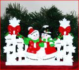 Grandparents Tabletop Christmas Decoration Snowflakes for 3 Grandchildren Personalized by RussellRhodes.com
