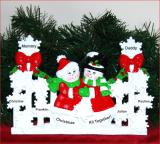 Personalized Family Tabletop Christmas Decoration Snowflakes Family of 6 by Russell Rhodes
