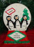 Grandparents Tabletop Christmas Decoration Penguins Grankids 3 Personalized by RussellRhodes.com