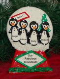 Personalized Grandparents Tabletop Christmas Decoration Penguins Grankids 4 Personalized by Russell Rhodes