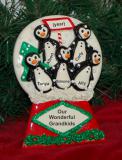 Grandparents Tabletop Christmas Decoration Penguins Grankids 5 Personalized by RussellRhodes.com