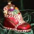 Baby Delights Red Bootie Glass Christmas Ornament Personalized by Russell Rhodes