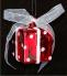 Elegant Package Holiday Red Glass Christmas Ornament Personalized by Russell Rhodes