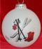 Plenty of Powder - Snow Skiing Glass Christmas Ornament Personalized by Russell Rhodes