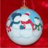 Snow Family of 6 Glass Ball Christmas Ornament Personalized by Russell Rhodes