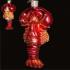 Lobster Blown Glass Christmas Ornament Personalized by Russell Rhodes
