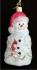 Glistening Snowman with Christmas Cardinal Glass Christmas Ornament Personalized by RussellRhodes.com