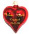 Loving Heart Glass Christmas Ornament Personalized by Russell Rhodes