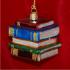 Book Worm Stack of Books Glass Christmas Ornament Personalized by Russell Rhodes
