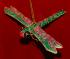 Dragonfly Christmas Ornament Cloisonne Green by Russell Rhodes