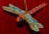 Dragonfly Christmas Ornament Cloisonne Orange by Russell Rhodes