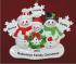 White Xmas Snowflake Family of 3 Personalized Christmas Ornament Personalized by Russell Rhodes