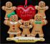 Gingerbread Family Cut Out for Each Other Family of 5 Christmas Ornament Personalized by Russell Rhodes