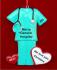Green Medical Scrubs with Heart Christmas Ornament Personalized by Russell Rhodes