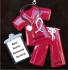 Medical Scrubs Maroon Christmas Ornament Personalized Personalized by Russell Rhodes