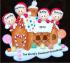 Gingerbread House Four Grandkids Christmas Ornament Personalized by Russell Rhodes