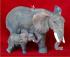Elephant with Baby Christmas Ornament Personalized by Russell Rhodes