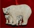 Polar Bear Mom with Her Cubs Christmas Ornament