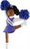 Cheerleader Blue Uniform African American Christmas Ornament Personalized by Russell Rhodes