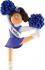 Cheerleader Brown w/ Blue Uniform Christmas Ornament Personalized by Russell Rhodes
