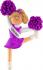 Cheerleader Blonde w/ Purple Uniform Christmas Ornament Personalized by Russell Rhodes