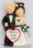 Wedding Couple Male Blonde, Female Brown Hair Christmas Ornament Personalized by Russell Rhodes