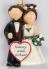 Wedding Couple Male & Female Brown Hair Christmas Ornament Personalized by Russell Rhodes